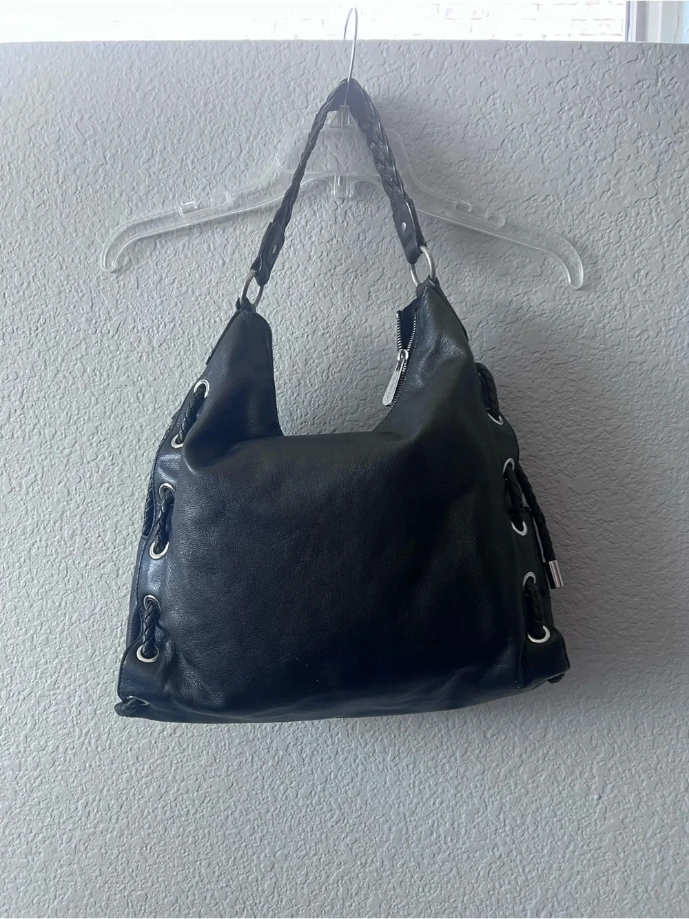Michael Kors Black Braided-Handle Shoulder leather Hobo